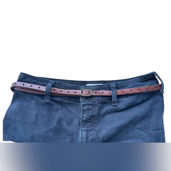 American Eagle Outfitters Brown Leather Skinny Belt with continuous holes - Picture 6 of 6